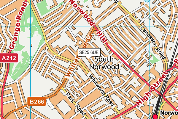 SE25 6UE map - OS VectorMap District (Ordnance Survey)