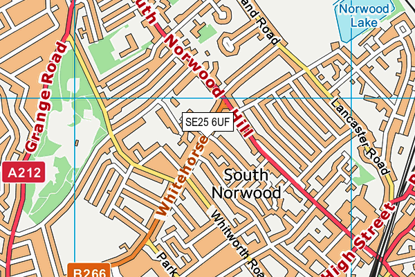 SE25 6UF map - OS VectorMap District (Ordnance Survey)