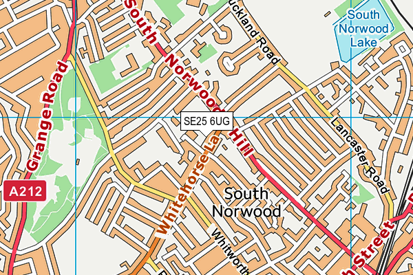 SE25 6UG map - OS VectorMap District (Ordnance Survey)