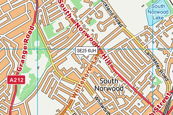 SE25 6UH map - OS VectorMap District (Ordnance Survey)