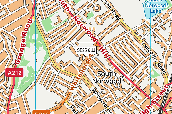 SE25 6UJ map - OS VectorMap District (Ordnance Survey)