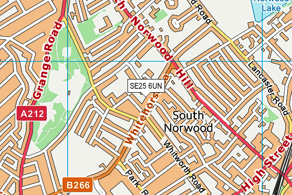 SE25 6UN map - OS VectorMap District (Ordnance Survey)