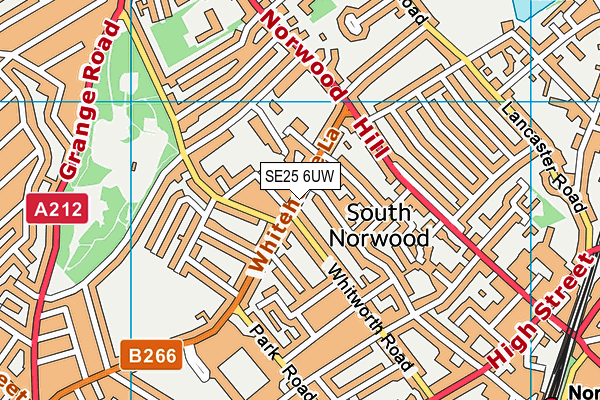 SE25 6UW map - OS VectorMap District (Ordnance Survey)