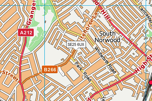 SE25 6UX map - OS VectorMap District (Ordnance Survey)