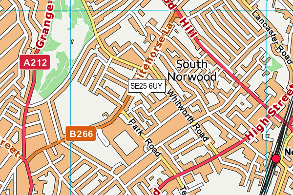 SE25 6UY map - OS VectorMap District (Ordnance Survey)