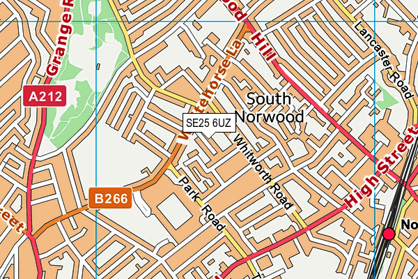 SE25 6UZ map - OS VectorMap District (Ordnance Survey)