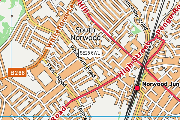 SE25 6WL map - OS VectorMap District (Ordnance Survey)