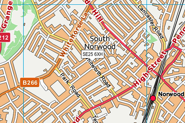 SE25 6XH map - OS VectorMap District (Ordnance Survey)