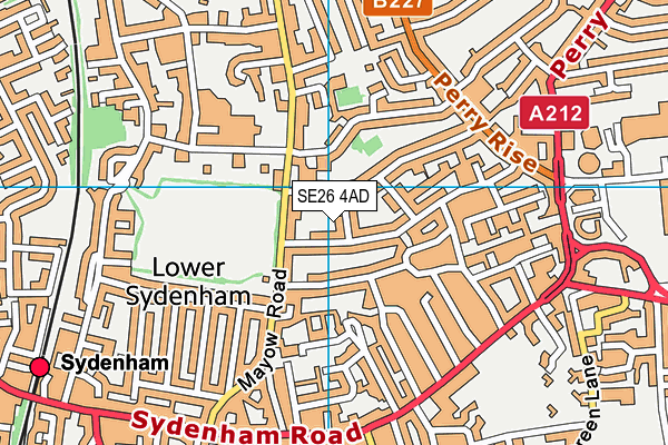 SE26 4AD map - OS VectorMap District (Ordnance Survey)