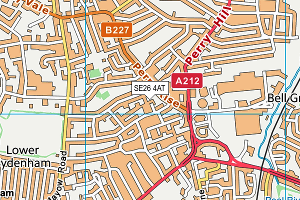 SE26 4AT map - OS VectorMap District (Ordnance Survey)