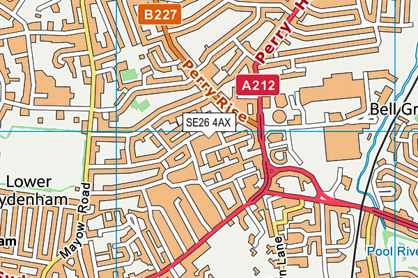 SE26 4AX map - OS VectorMap District (Ordnance Survey)