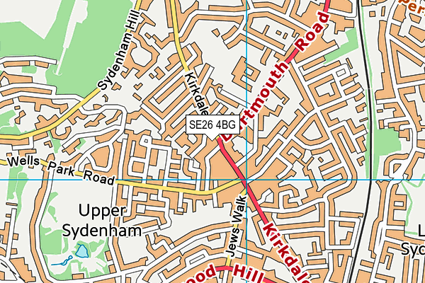 SE26 4BG map - OS VectorMap District (Ordnance Survey)