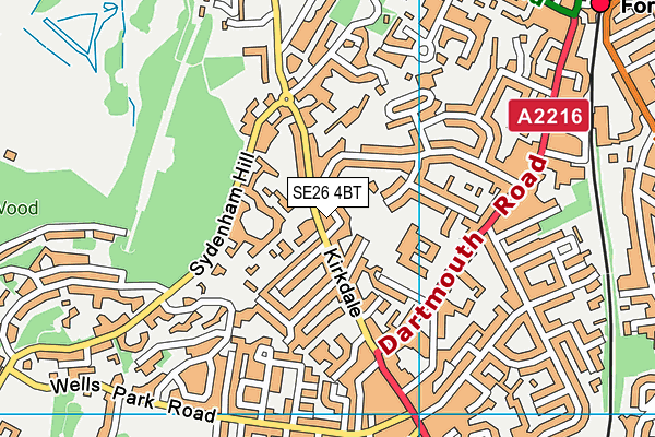 SE26 4BT map - OS VectorMap District (Ordnance Survey)