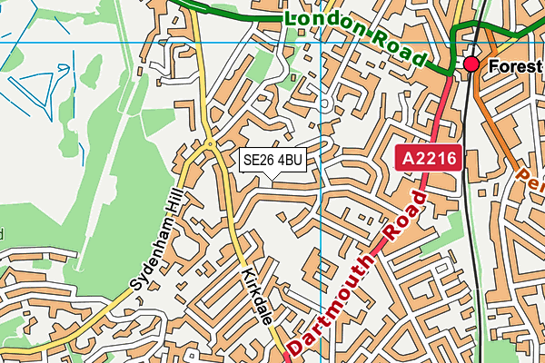 Eliot Bank Primary School map (SE26 4BU) - OS VectorMap District (Ordnance Survey)