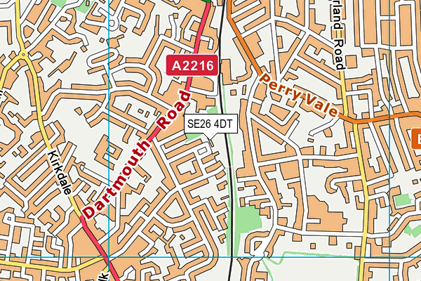 SE26 4DT map - OS VectorMap District (Ordnance Survey)