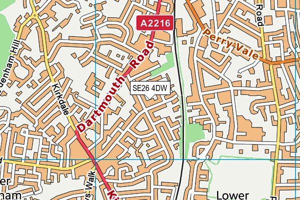 SE26 4DW map - OS VectorMap District (Ordnance Survey)