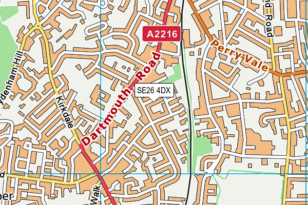 SE26 4DX map - OS VectorMap District (Ordnance Survey)