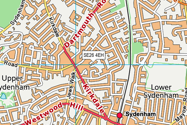 SE26 4EH map - OS VectorMap District (Ordnance Survey)