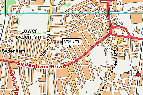 SE26 4ER map - OS VectorMap District (Ordnance Survey)