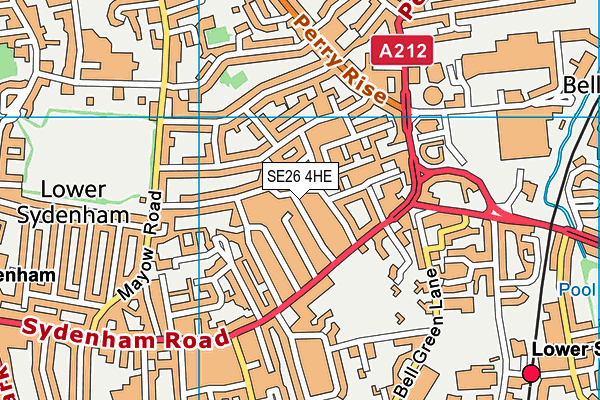 SE26 4HE map - OS VectorMap District (Ordnance Survey)