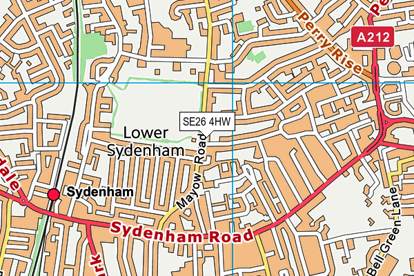 SE26 4HW map - OS VectorMap District (Ordnance Survey)
