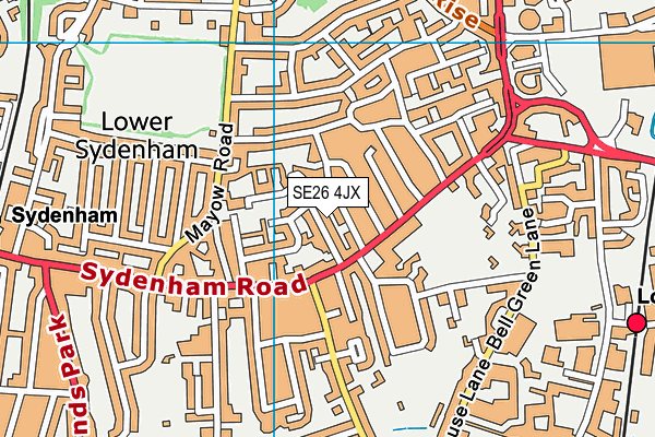 SE26 4JX map - OS VectorMap District (Ordnance Survey)