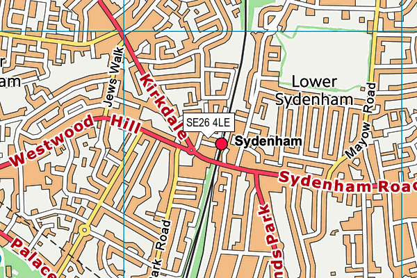 SE26 4LE map - OS VectorMap District (Ordnance Survey)