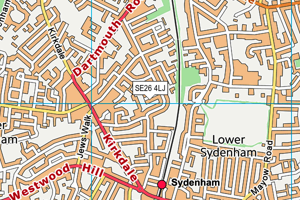 St Bartholomews's Church of England Primary School map (SE26 4LJ) - OS VectorMap District (Ordnance Survey)