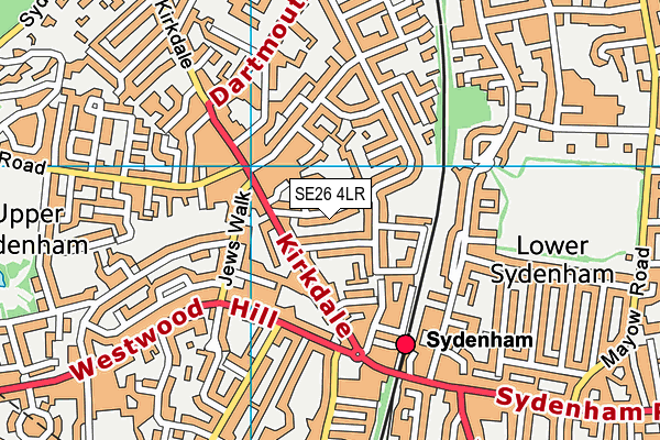 SE26 4LR map - OS VectorMap District (Ordnance Survey)