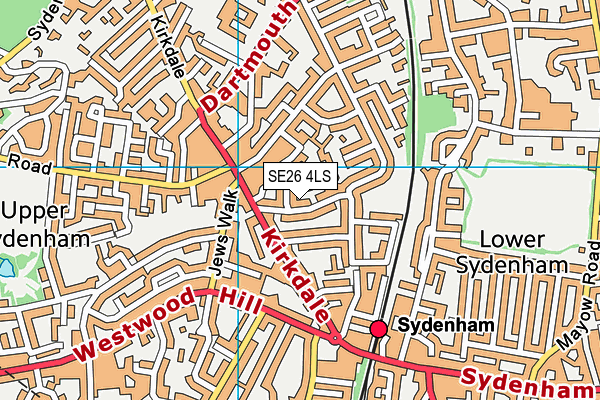 SE26 4LS map - OS VectorMap District (Ordnance Survey)