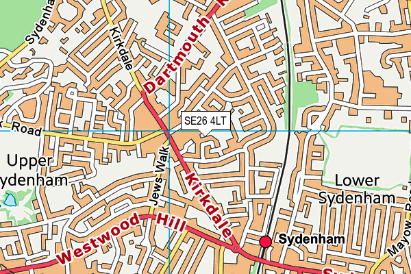 SE26 4LT map - OS VectorMap District (Ordnance Survey)