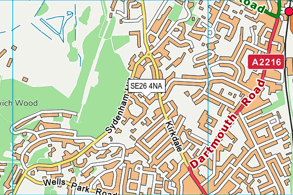 SE26 4NA map - OS VectorMap District (Ordnance Survey)