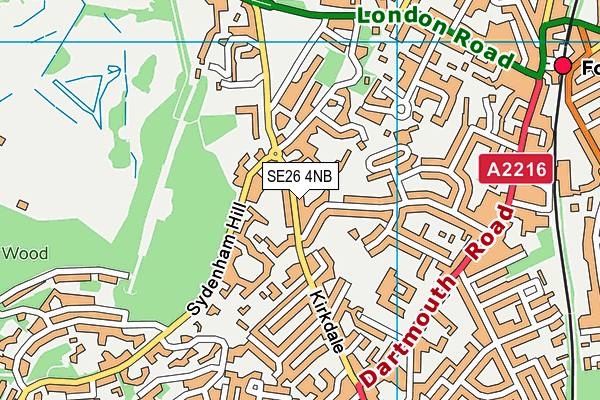 SE26 4NB map - OS VectorMap District (Ordnance Survey)