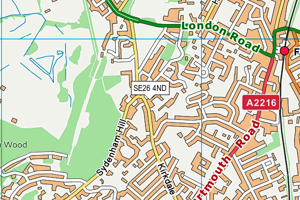 SE26 4ND map - OS VectorMap District (Ordnance Survey)