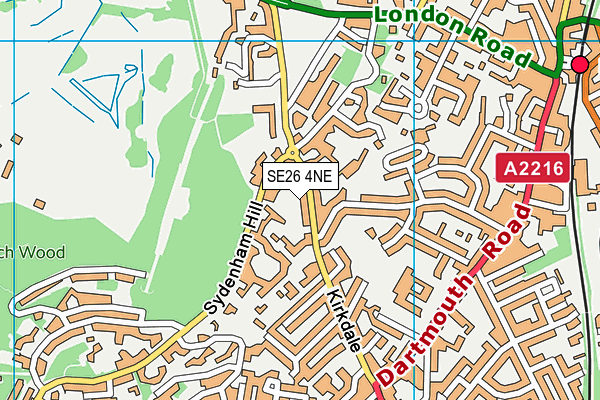 SE26 4NE map - OS VectorMap District (Ordnance Survey)
