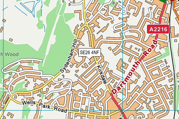 SE26 4NF map - OS VectorMap District (Ordnance Survey)