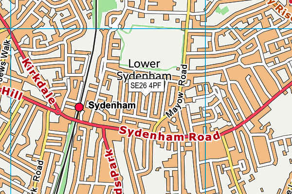 SE26 4PF map - OS VectorMap District (Ordnance Survey)