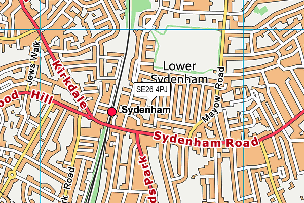 SE26 4PJ map - OS VectorMap District (Ordnance Survey)