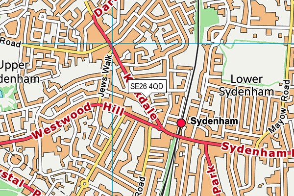 Puregym (London Sydenham) map (SE26 4QD) - OS VectorMap District (Ordnance Survey)