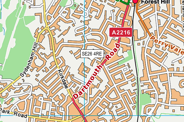 SE26 4RE map - OS VectorMap District (Ordnance Survey)