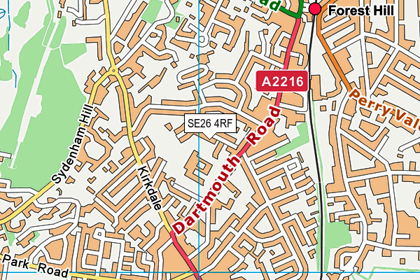 SE26 4RF map - OS VectorMap District (Ordnance Survey)