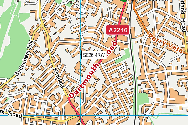 SE26 4RW map - OS VectorMap District (Ordnance Survey)