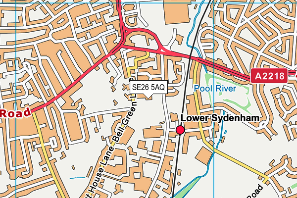 Lewisham Indoor Bowls Centre map (SE26 5AQ) - OS VectorMap District (Ordnance Survey)
