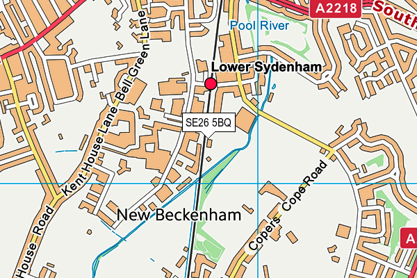 Footsies Social Club Ltd (Closed) map (SE26 5BQ) - OS VectorMap District (Ordnance Survey)