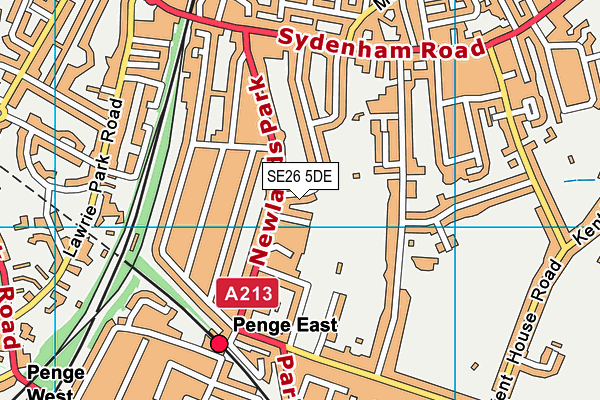 SE26 5DE map - OS VectorMap District (Ordnance Survey)