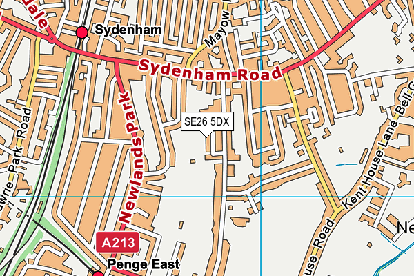 SE26 5DX map - OS VectorMap District (Ordnance Survey)