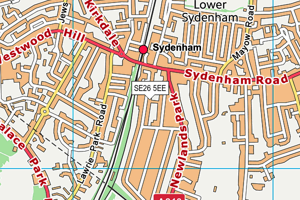 SE26 5EE map - OS VectorMap District (Ordnance Survey)