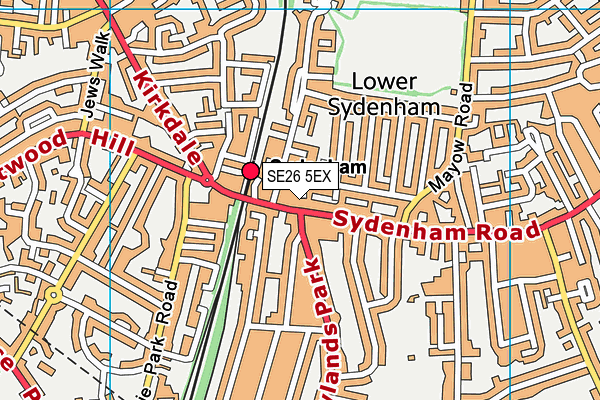 SE26 5EX map - OS VectorMap District (Ordnance Survey)