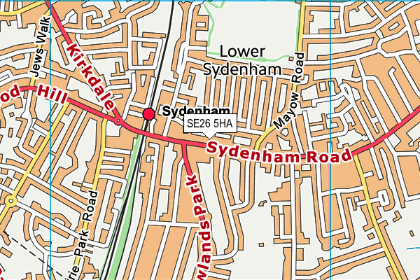 SE26 5HA map - OS VectorMap District (Ordnance Survey)