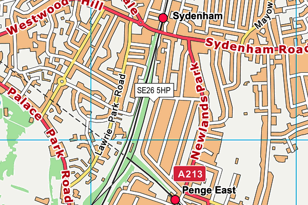 SE26 5HP map - OS VectorMap District (Ordnance Survey)
